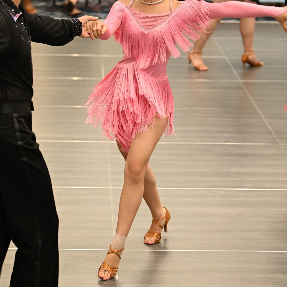 Latin Rhythm Ballroom dance fringe dress costume size 0-4